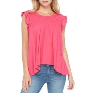 Free People Pink Coconut Gathered Top